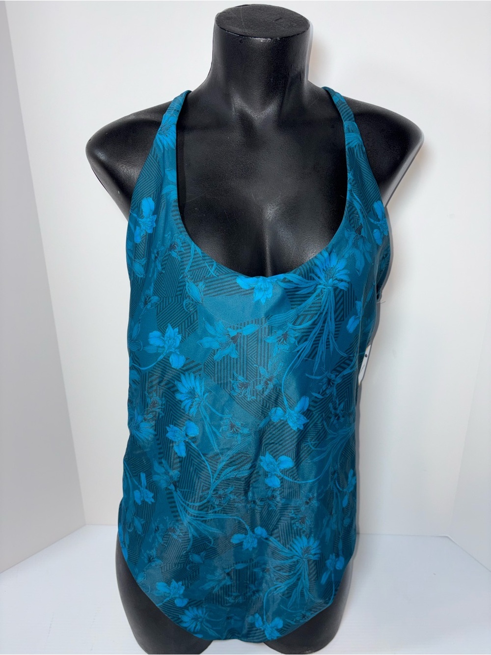 Lole Teal Floral One-Piece, made with Carvico fabric from Italy